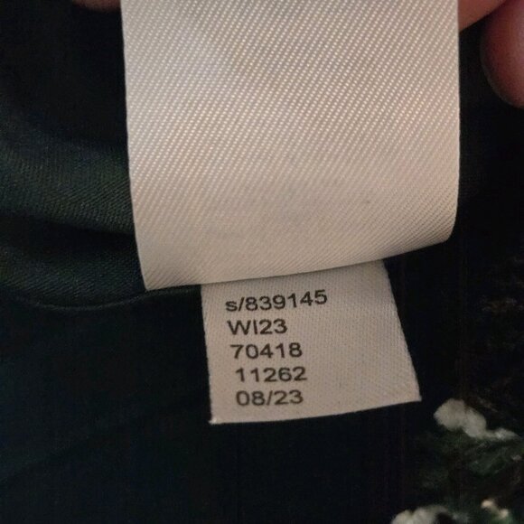 Ann Taylor Tweed Skirt Size 0 Petite Green Black Pencil Career Holiday Sequins - Picture 8 of 11